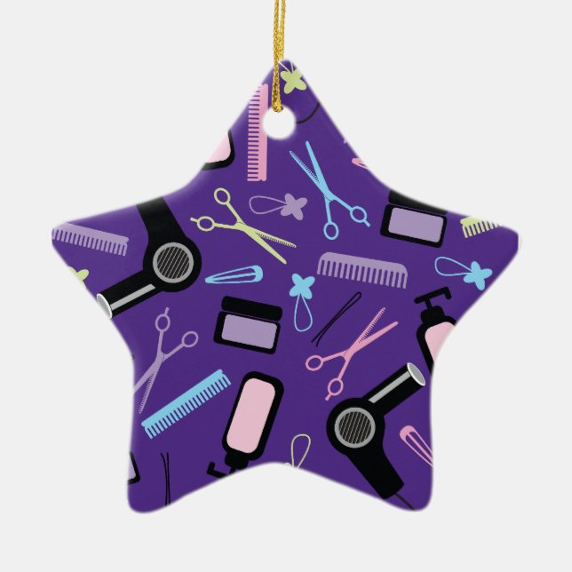 Idé för hårstylistgåva julgransprydnad keramik (Framsidan)