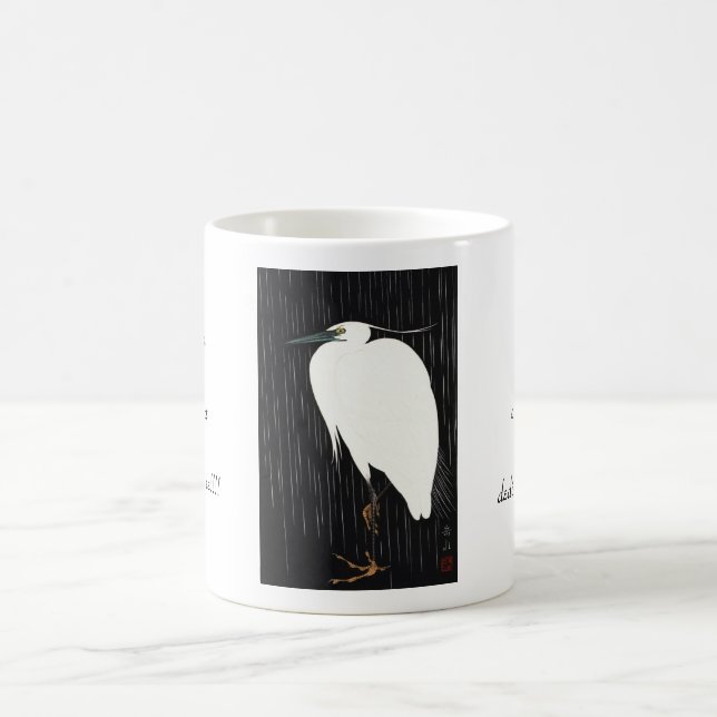 Ide Gakusui White Heron in Rain ukiyo-e japanese Kaffemugg (Center)
