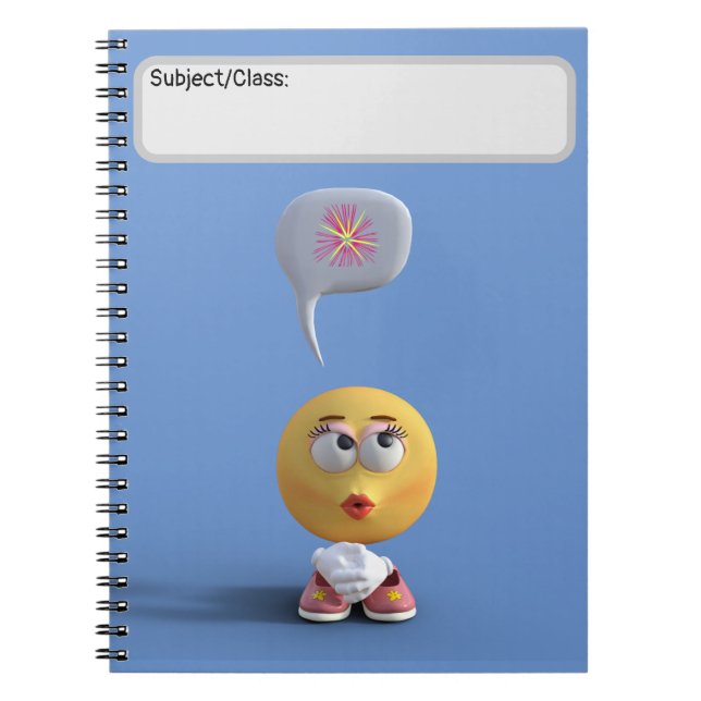 "Idea Emoji" (blå) bärbar dator Anteckningsbok (Framsidan)