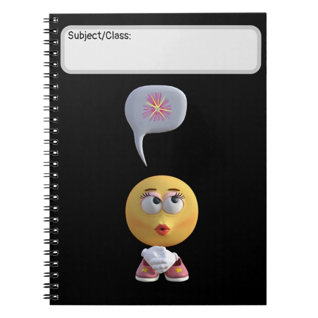 "Idea Emoji" (svart) bärbar dator Anteckningsbok (Framsidan)