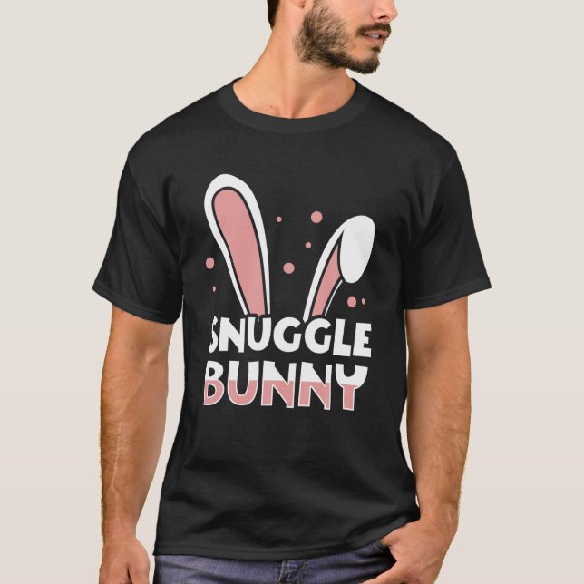 Idea för Cute Snuggle Bunny Påsk Day T Shirt (Framsida)
