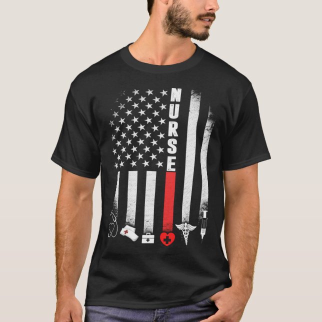 Idea för den amerikanska Flagga T Shirt (Framsida)