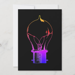 Idea för Neon Pop Art Light Bulb Tack Kort