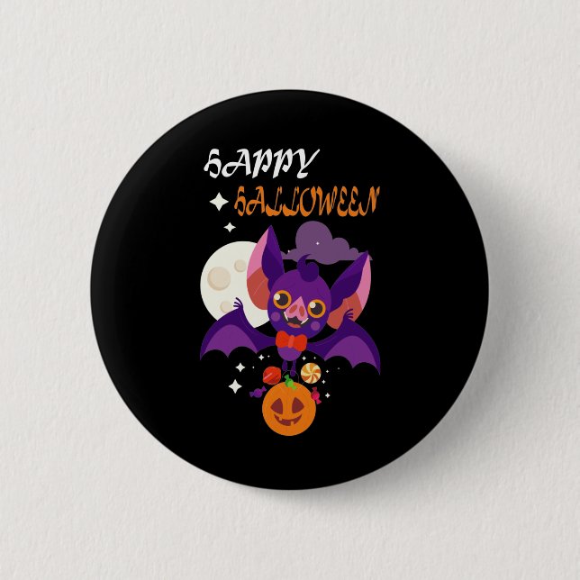 Idea om gåvor från Cute Halloween Fladdermus Knapp (Framsida)