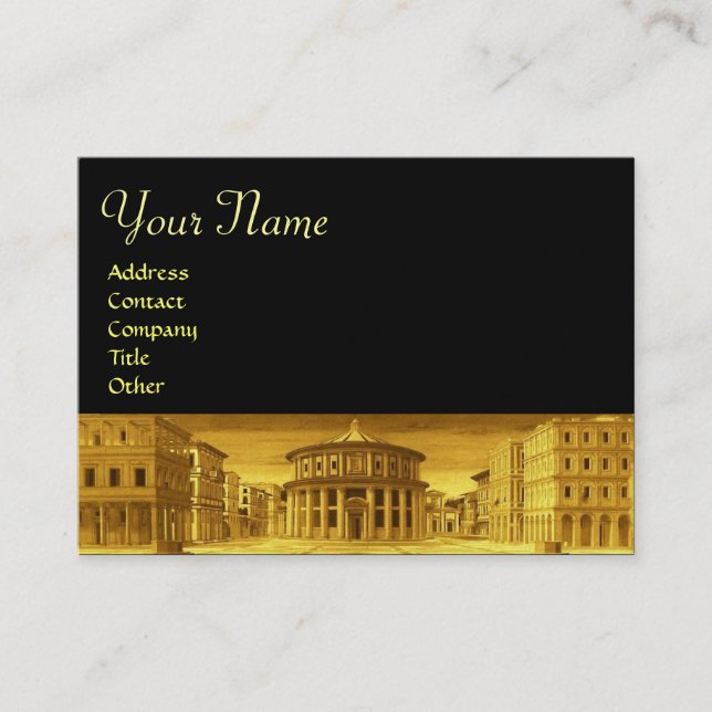IDEAL CITY Archiectural Guld Gult Pearl Black Visitkort (Framsida)