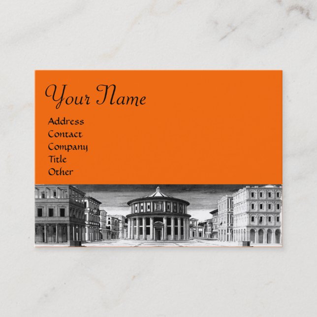 IDEAL CITY,black,white,orange Visitkort (Framsida)