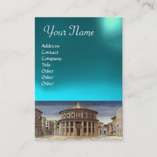 IDEAL CITY,bright aquamarine blue Visitkort