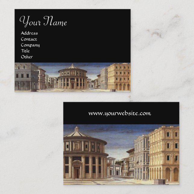 IDEAL CITY,Renaissance Architect Black Visitkort (Fram/baksida)