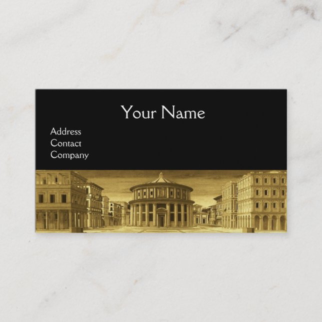 IDEAL CITY,Renaissance Architecture, Guld Black Visitkort (Framsida)