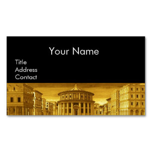 IDEAL CITY,Renaissance Architecture/Guld Gult Magnetiska Visitkort