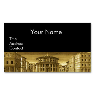 IDEAL CITY,Renaissance Architecture/Guld Gult Visitkortmagnet