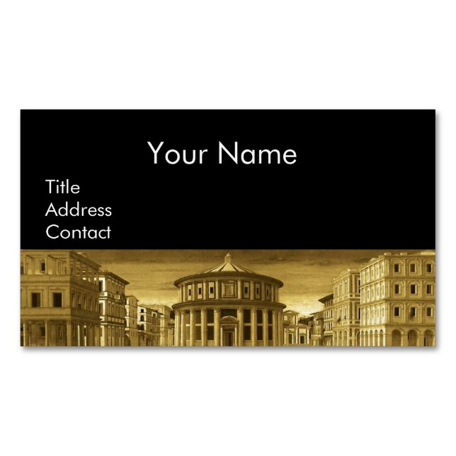 IDEAL CITY,Renaissance Architecture/Guld Gult Visitkortmagnet (Framsida)