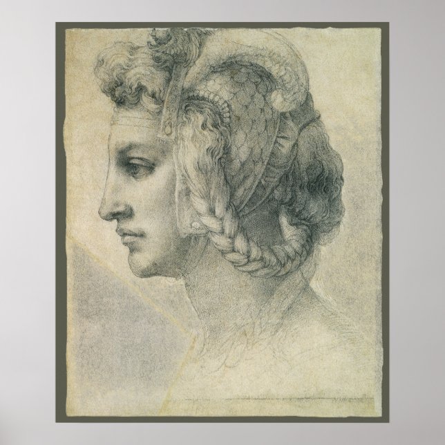 Ideal Head of a Woman by Michelangelo Poster (Framsidan)