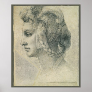 Ideal kvinnohuvud av Michelangelo Poster