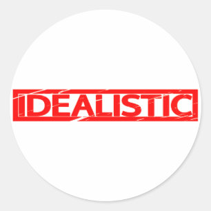Idealistisk Frimärke Runt Klistermärke