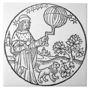 Idealporträtt av Aristotle (384-322 BC), kopierar Kakelplatta