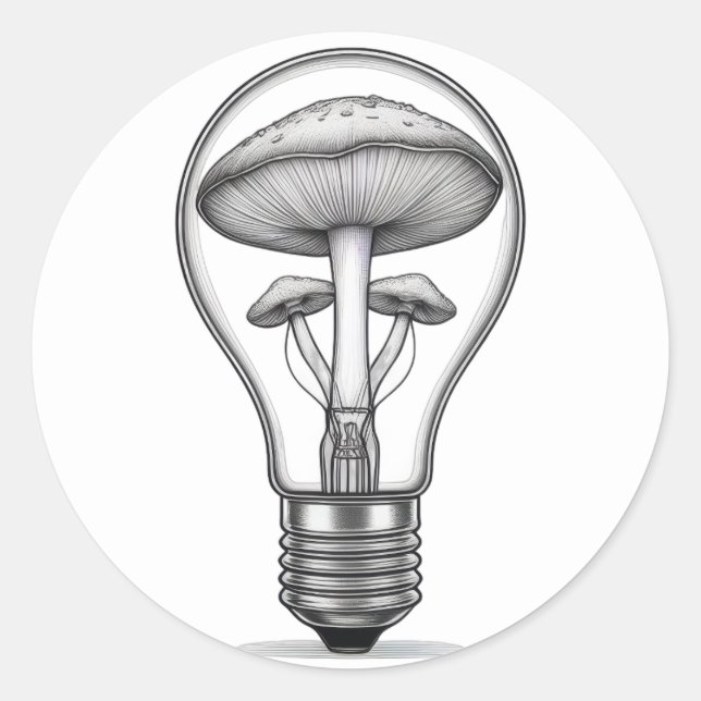 Ideas Mushrooming Runt Klistermärke (Framsida)
