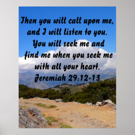Idébible Verse Anpassningsbar Jeremiah 29:12-13 Poster