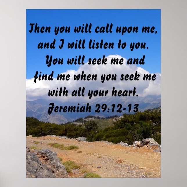 Idébible Verse Anpassningsbar Jeremiah 29:12-13 Poster (Framsidan)