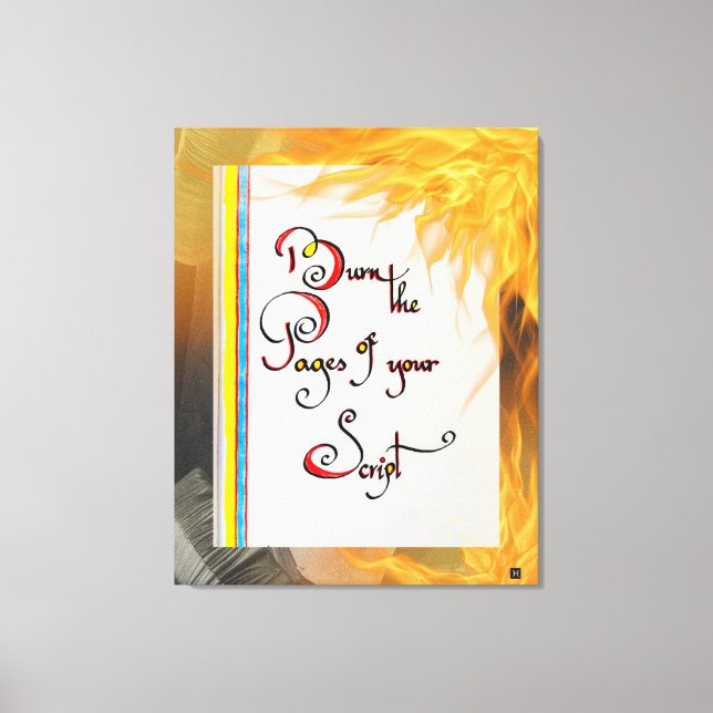 Idécitat Bränn sidorna i skriptet Canvastryck (Framsida)