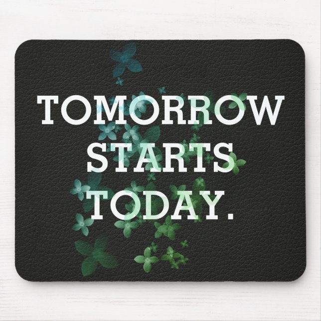 Idécitat på läder struktur musmatta (Framsidan)