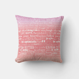 Idécitationstecken Peach Rosa Ombre Kudde