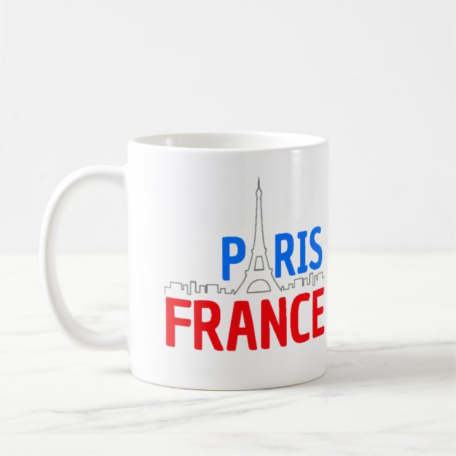 Idée cadeau Paris France, Baguette, Eiffel, Psg Kaffemugg (Vänster)