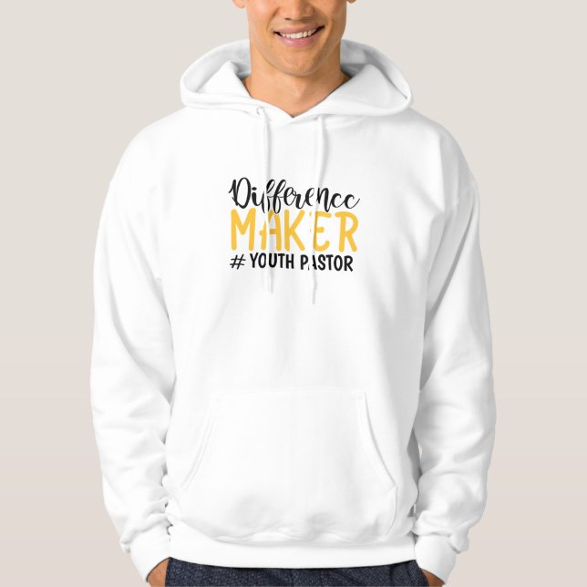 Idéell differens Maker Youth Pastor White Hoodie (Framsida)