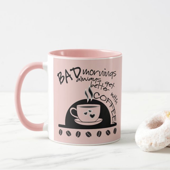 Idéella marcher bättre med kaffets Rosa Mugg (Med munk)
