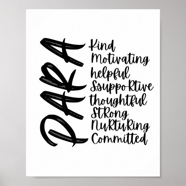 Idéella paraprofessionella bekräftelser poster (Framsidan)