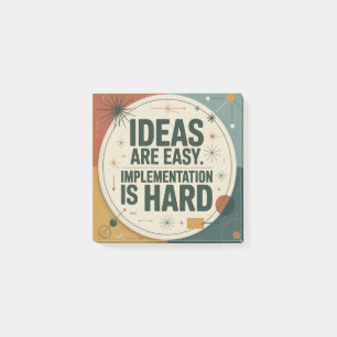 Idéer Är Lätta. Genomförande Är Svårt Post-it Block