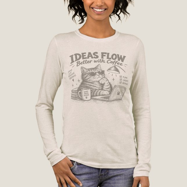 Idéer Flödar Kattkafé Studio T Shirt (Framsida)