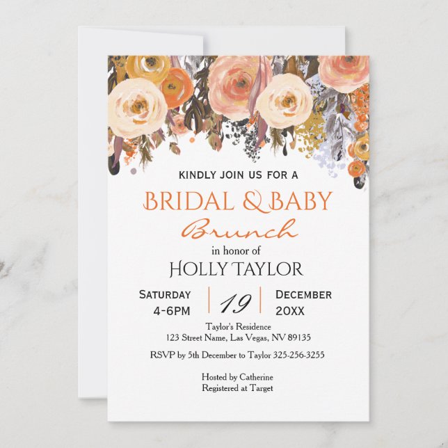 Idéer för kombinerad babyvisning och Möhippa Inbjudningar (Framsida)