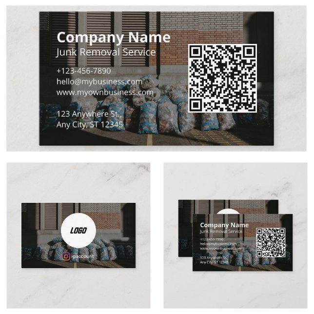 Idéer för skrotbortforslingstjänster visitkort (Junk Removal Hauling Service Ideas Business Card
)
