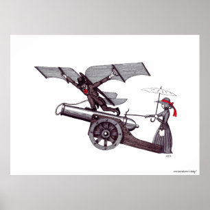 Idéer för surrealistiskt koncept svartvit konst poster