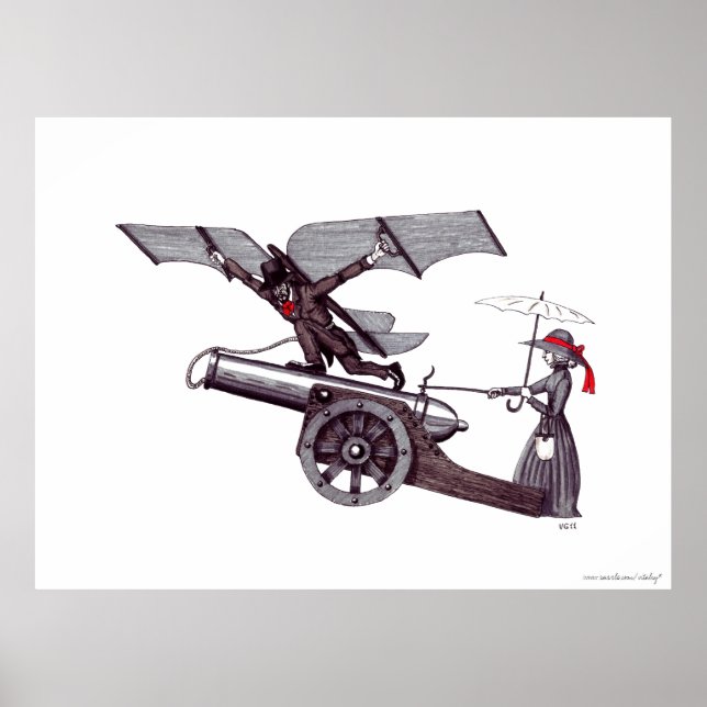 Idéer för surrealistiskt koncept svartvit konst poster (Framsidan)