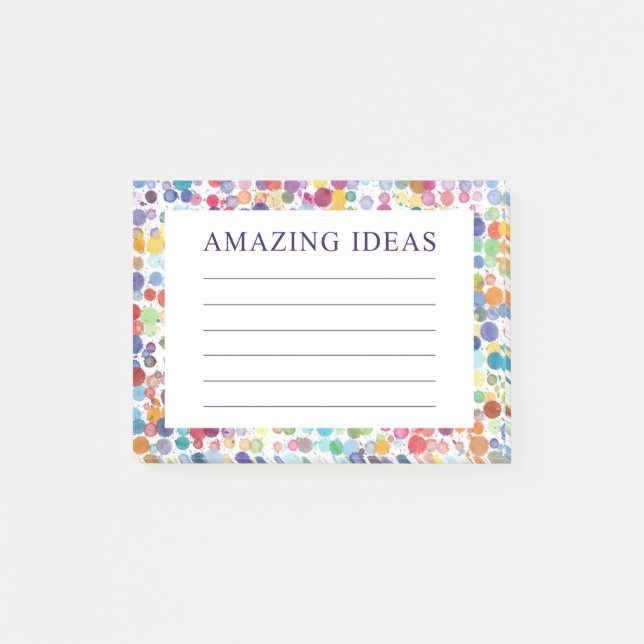 Idéer för vattenfärgspunkter, Fantastisk Post-it Block (Framsida)