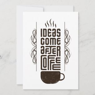 Idéer Kom After Coffee, Trendig Typography Brev Julkort