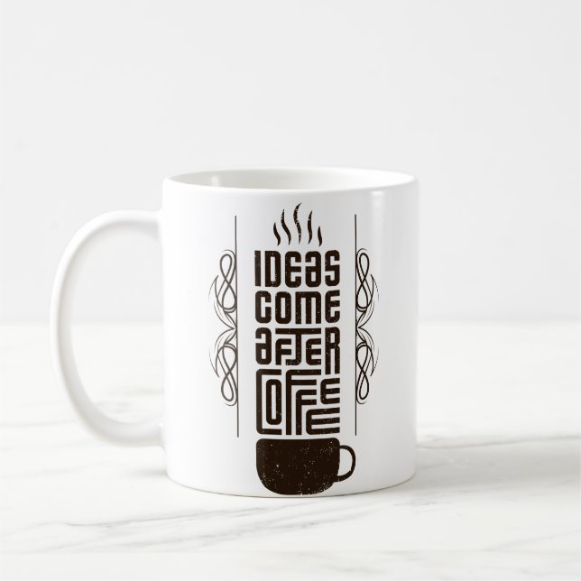 Idéer Kom After Coffee, Trendig Typography Brev Kaffemugg (Vänster)