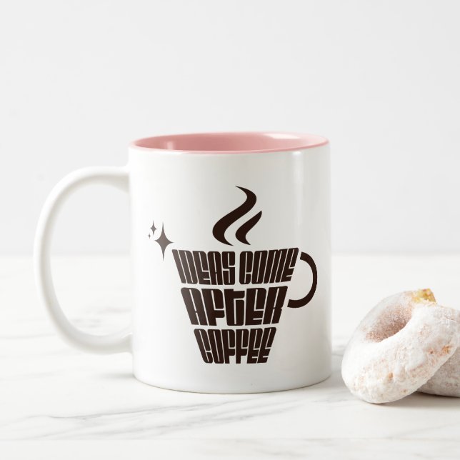 Idéer Kommer Efter Kaffe – Trendig Vertikal  Två-Tonad Mugg (Med munk)