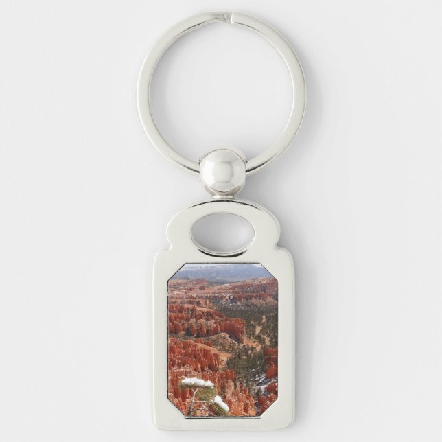 Idéer vid Bryce Canyon I Rektangulärt Silverfärgad Nyckelring (Framsidan)