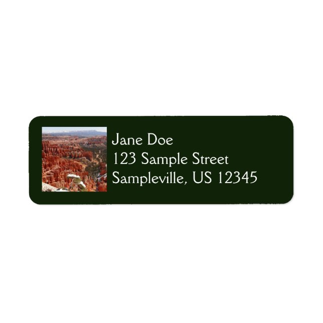 Idéer vid Bryce Canyon I Returadress Etikett (Framsidan)