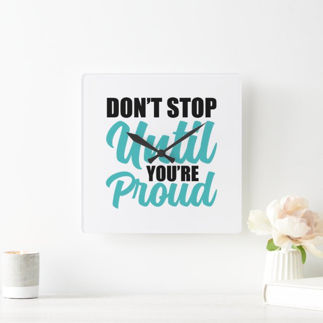 Idéframgång och Hustle Typografi Fyrkantig Klocka (Hem)