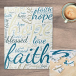 Idéhoppet och trosbekännelsen i blåsor, tonåringar pussel<br><div class="desc">Det inspirerande Ord Jigszawa Puzzle har det upplyftande ord Hope, Faith, Kärlek, Blsed och Grately arrangerat i skuggor av blues och tanktans. Den lugnande paletten i färg skapar en lugnande atmosfär, medan det meningsfulla ord tillför en viss positivitet och motivation. Perfekt för en avslappnande pussel, det är en påminnelse om...</div>