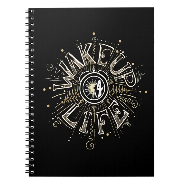 Idéillustration av den inspirerande WAKE UP 4 LIFE Anteckningsbok Med Spiral (Framsidan)