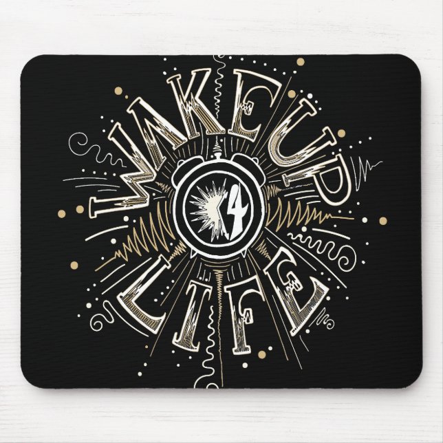 Idéillustration av den inspirerande WAKE UP 4 LIFE Musmatta (Framsidan)