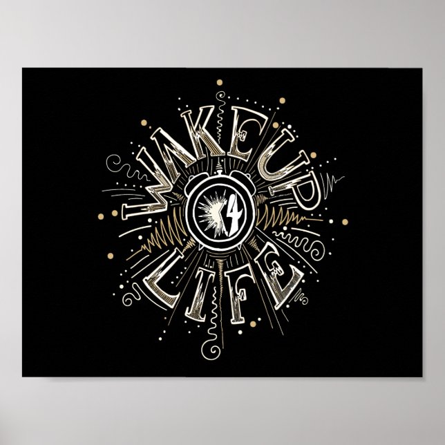 Idéillustration av den inspirerande WAKE UP 4 LIFE Poster (Framsidan)