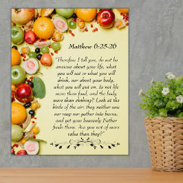 Idéisk bibel vers från Matthew 6:25 Poster