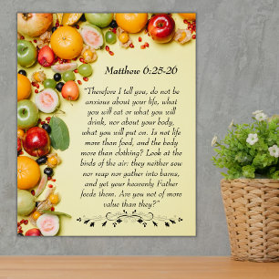 Idéisk bibel vers från Matthew 6:25 Poster