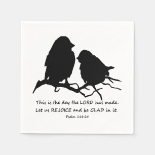 Idéisk bibel Verse Psalm 118:24 fåglar Pappersservett